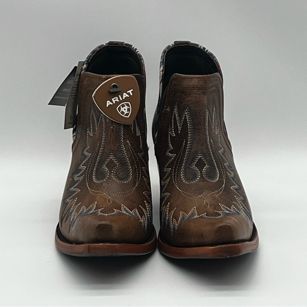 NWT Ariat Womens 6 Dixon Chimayo Brown Leather Western Ankle Cowboy Boot - Picture 6 of 11
